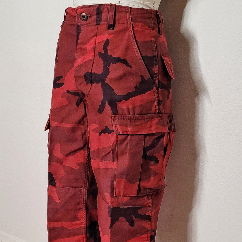 Dark Red & Black Combat Pants